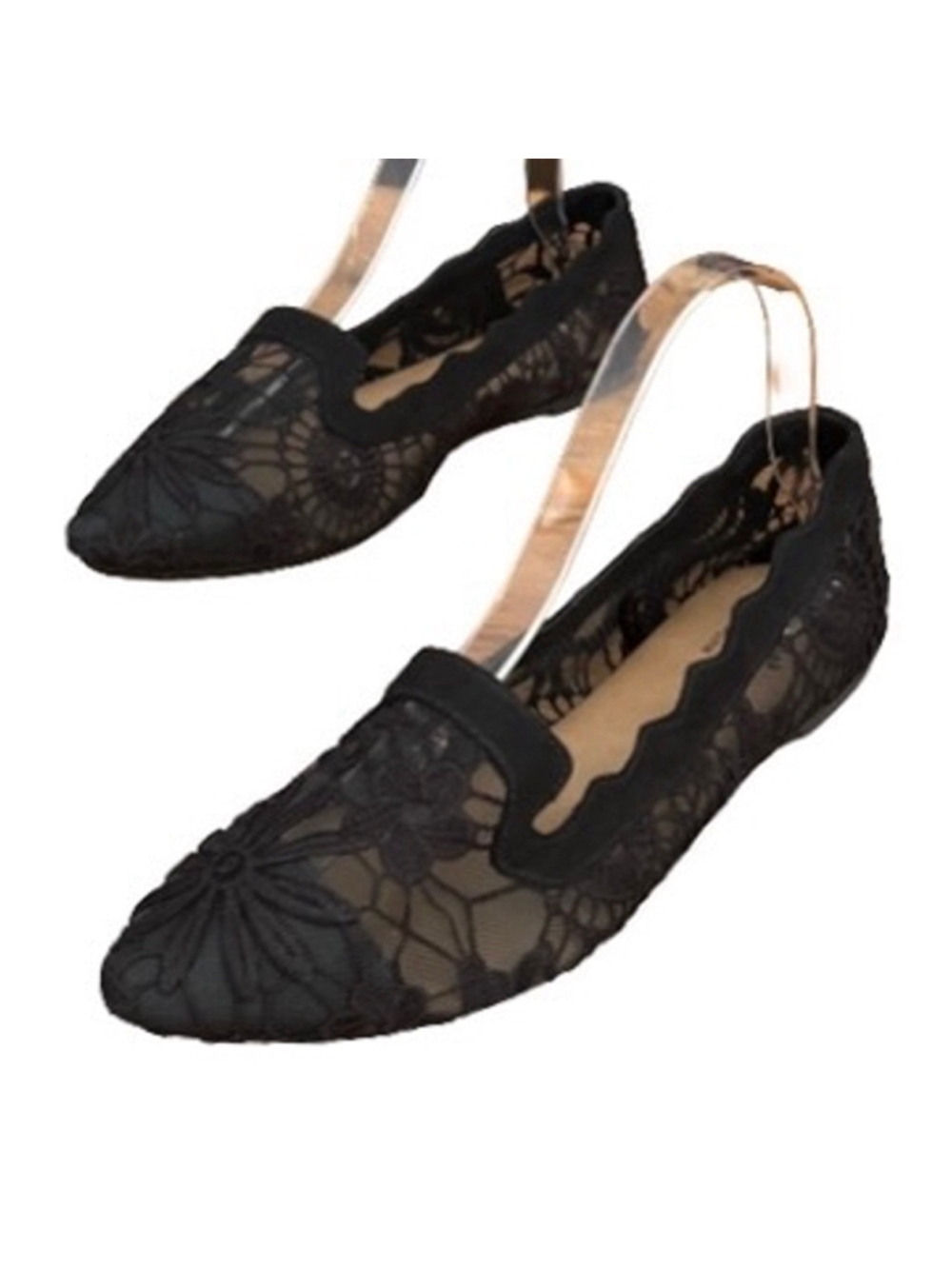 Seychelles whimsigoth regency core blk lace pointed toe flats SZ 7.5W